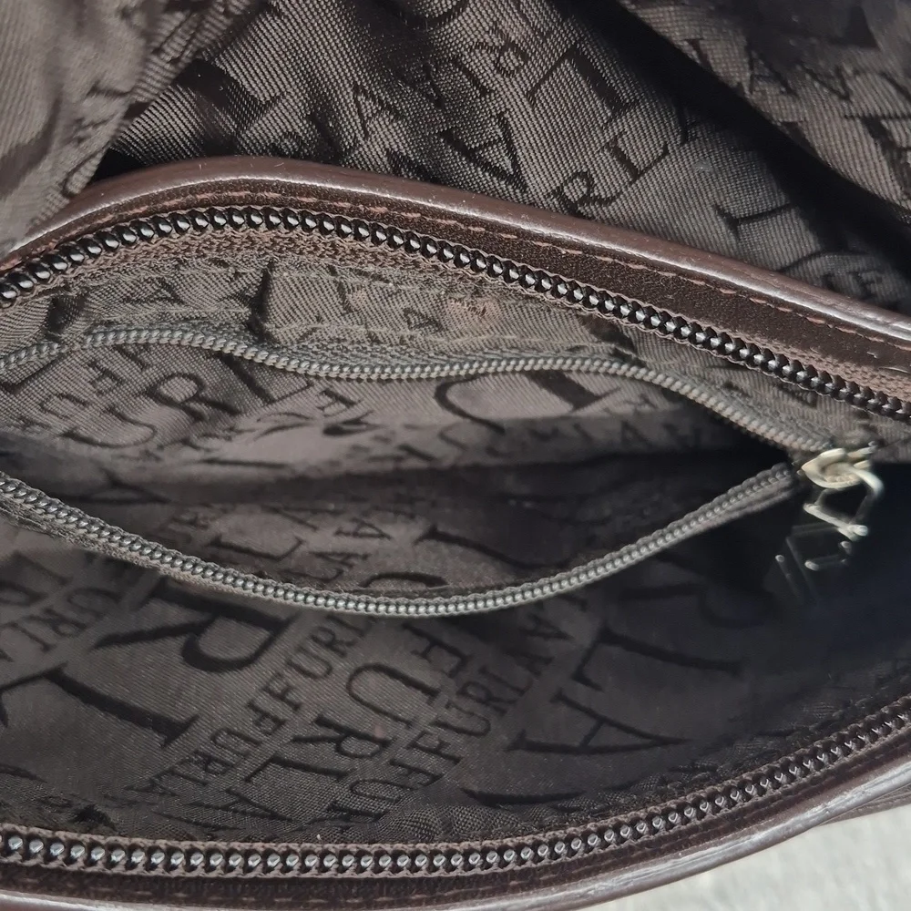 Furla Chocolate Brown Leather Shoulder Handbag